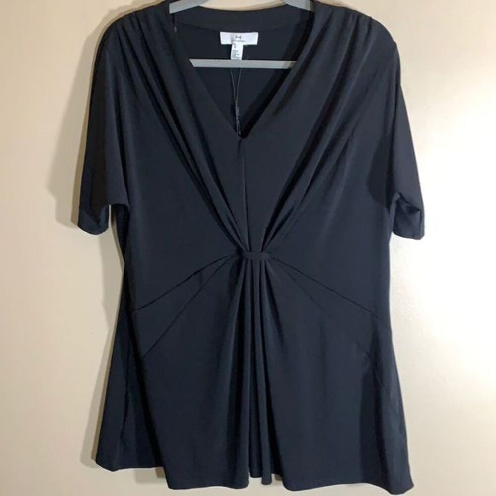 H by Halston Black Dressy Style Top